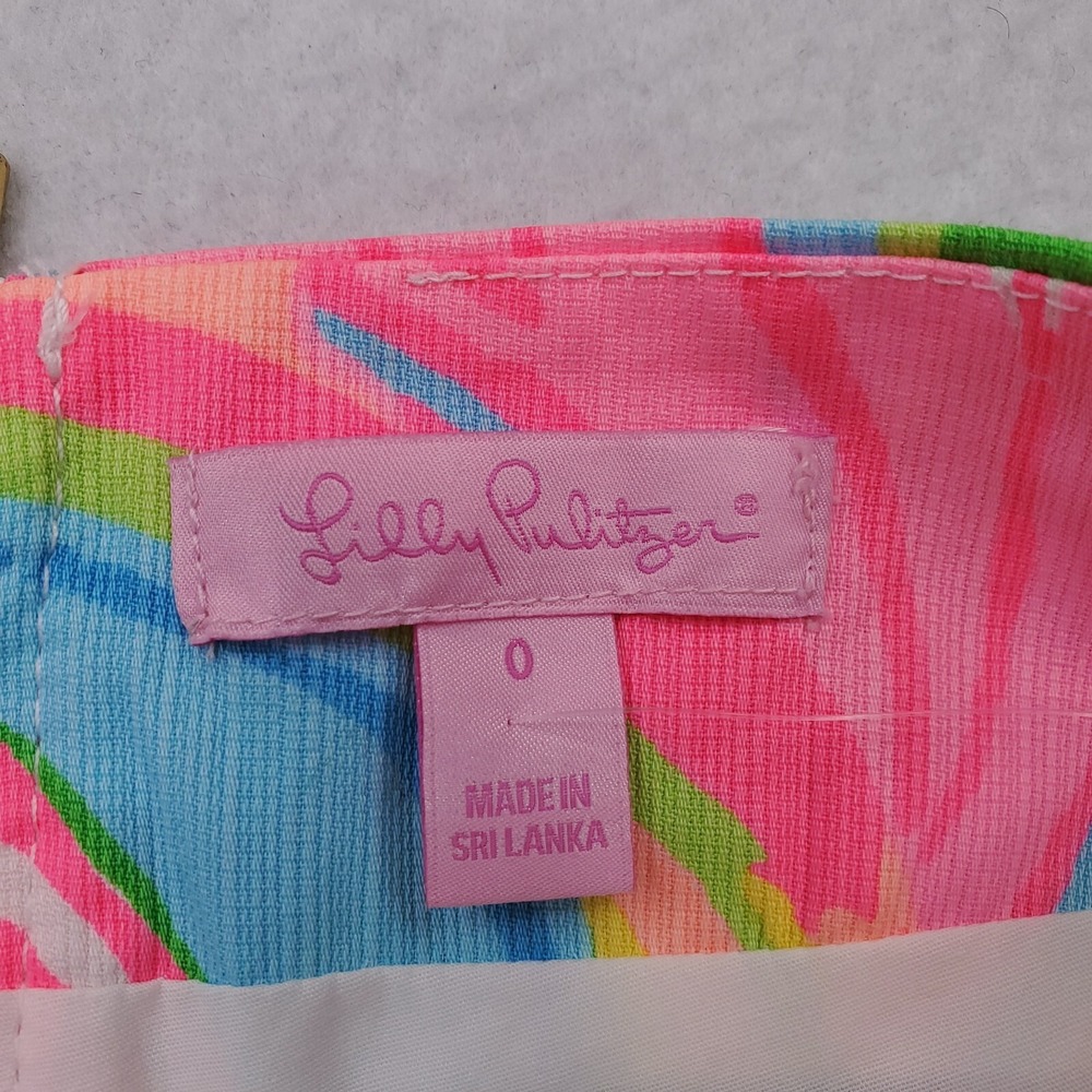 Lilly Pulitzer Skirt Womens 0 Pink Green Pansy Lace Skort Floral Abstract Loud - Picture 5 of 11